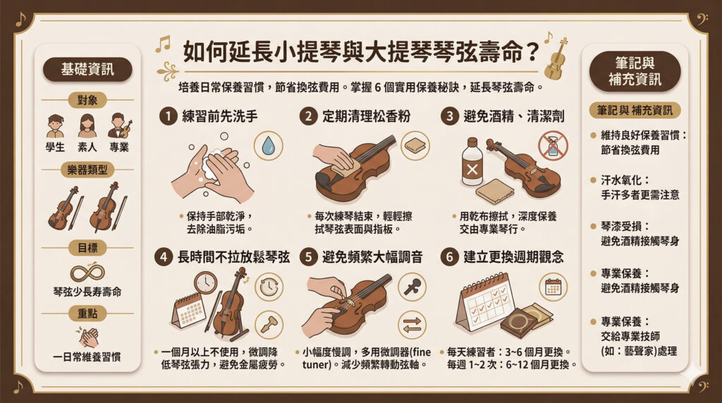 如何延長小提琴與大提琴琴弦壽命