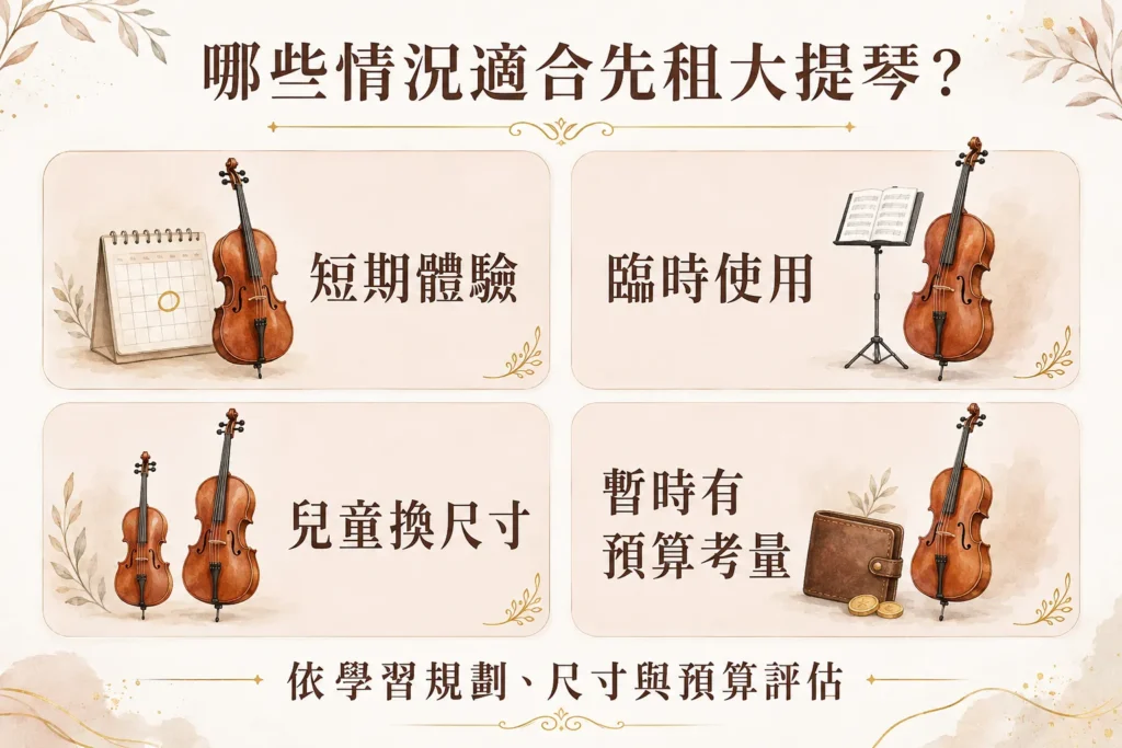 哪些情況適合先租大提琴