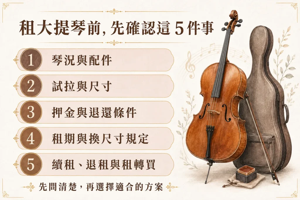 租大提琴前先確定這五件事